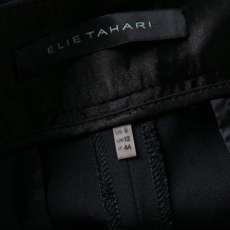 Pre Owned Elie Tahari Black Wool Tailored Trousers M