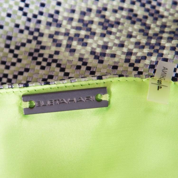 Pre Owned Elie Tahari Multicolor Mini Checkered Sleeveless Peplum Top S