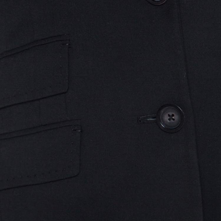 Pre Owned Elie Tahari Black Cotton Blend Classic Fitted Blazer S
