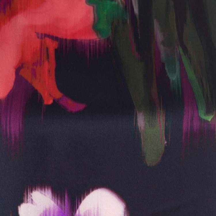 مملوكة مسبقًا Elie Tahari Multicolor Floral Print Silk Draped Shift Dress M
