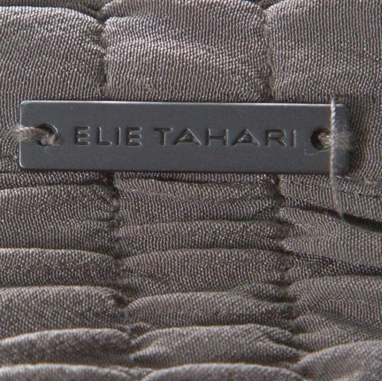Pre Owned Elle Tahari Grey Silk Drawstring Waist Trousers L