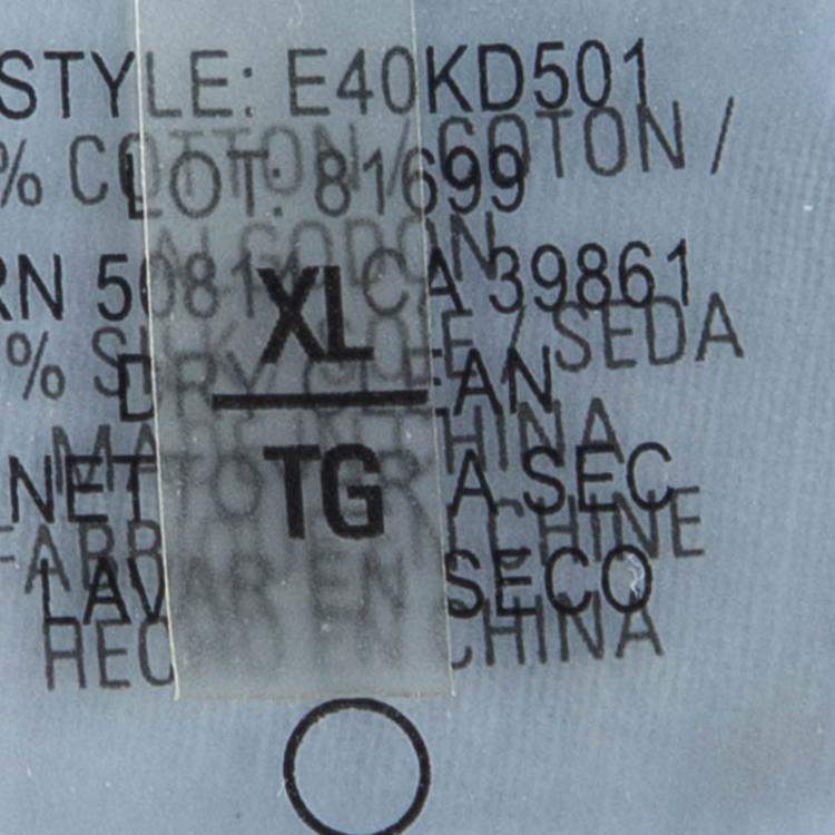 Pre Owned Elie Tahari Powder Blue Printed Cotton Ruffle Detail Sleeveless Top XL