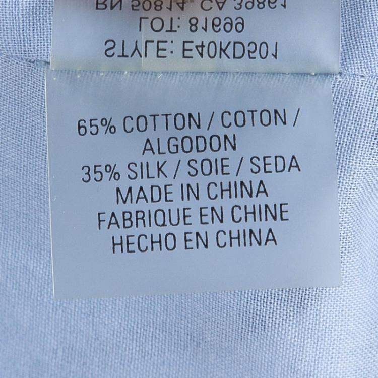 Pre Owned Elie Tahari Powder Blue Printed Cotton Ruffle Detail Sleeveless Top XL