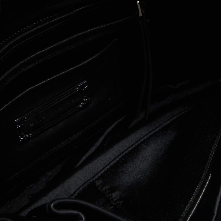 Pre Owned Elie Tahari Black/Metal Leather Foldover Clutch