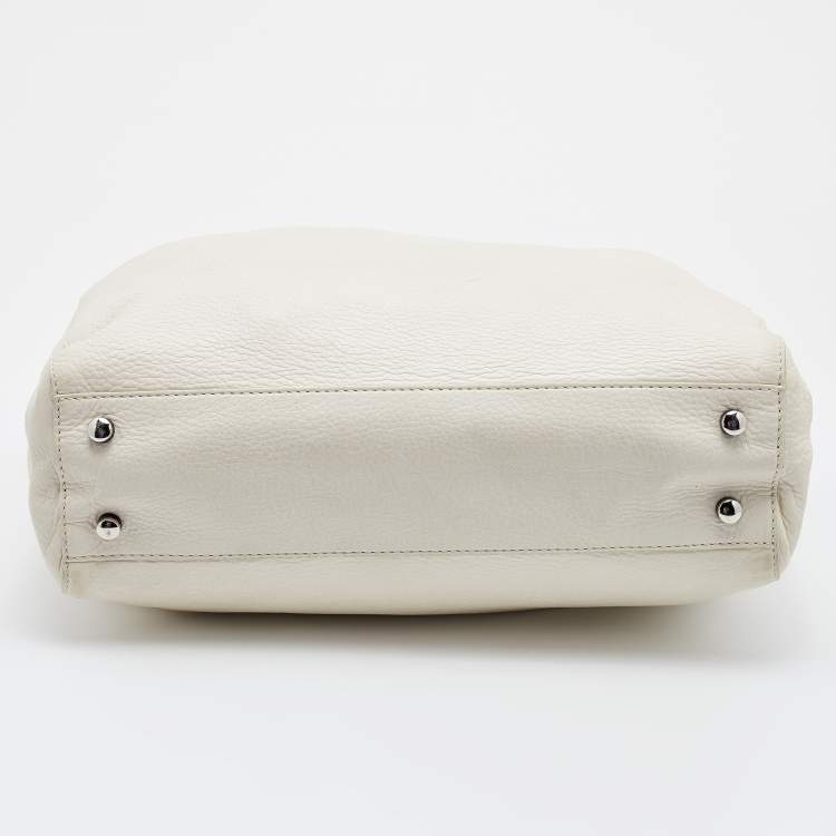 Pre Owned Elie Tahari White Leather Shopper Tote