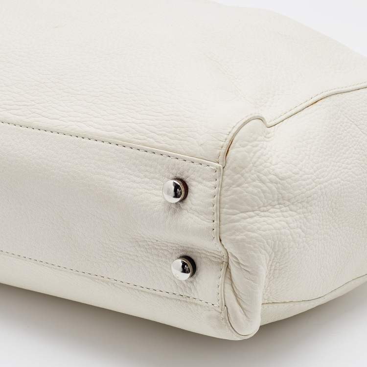 Pre Owned Elie Tahari White Leather Shopper Tote