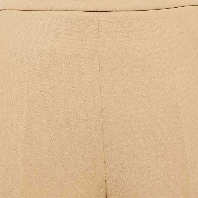 Pre Owned Elisabetta Franchi Brown Crepe Button Detail Trousers M
