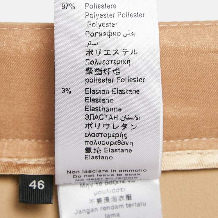 Pre Owned Elisabetta Franchi Brown Crepe Button Detail Trousers M