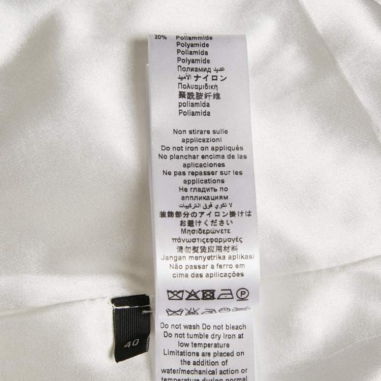 Pre Owned Elisabetta Franchi White Tweed Chai Embellished Mini Skirt S