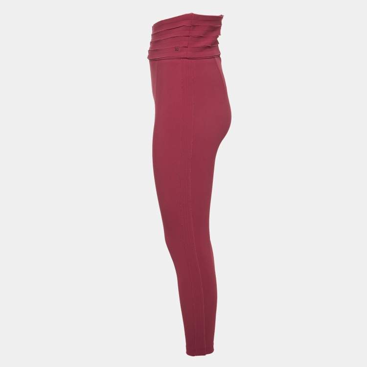 Pre Owned Elisabetta Franchi Melograno Crepe High Waist Trousers M