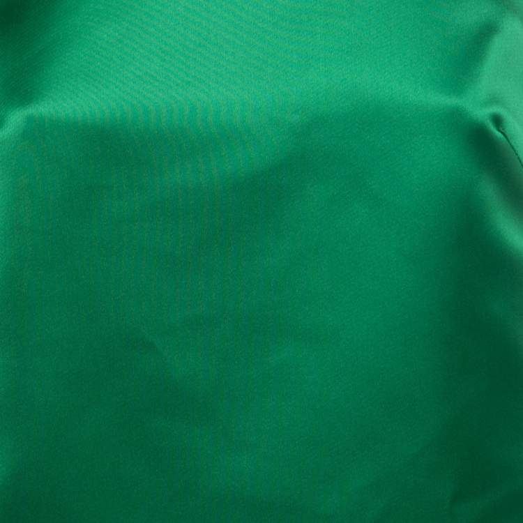 Pre Owned Elisabetta Franchi Green Dutchess Satin Chain Trim Sleeveless Mini Dress S