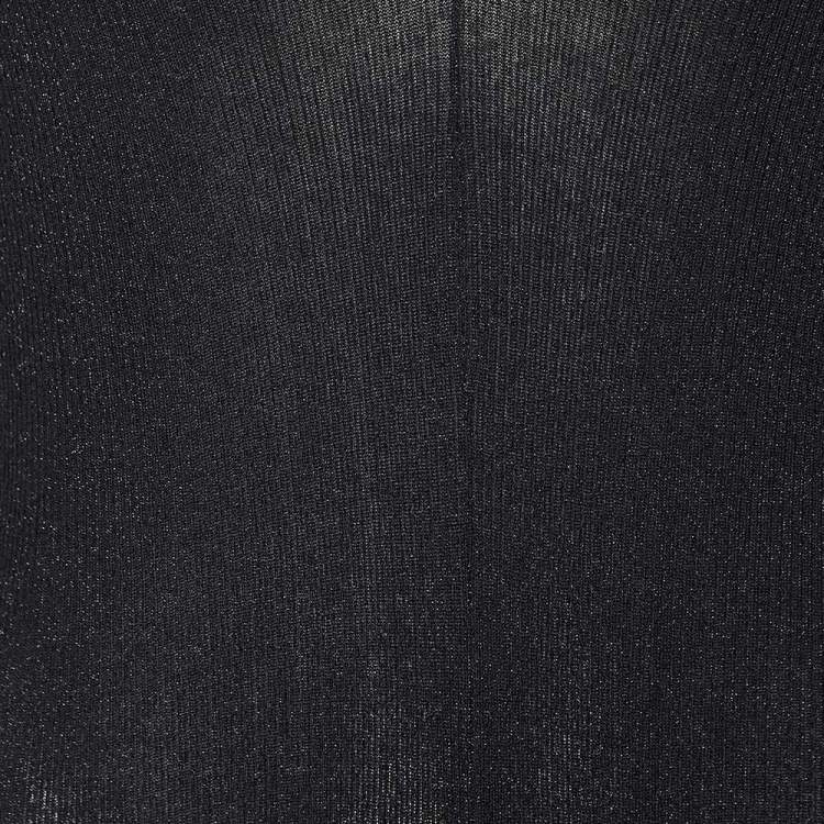 Pre Owned Elisabetta Franchi Black Lurex Knit Cape Detail Jumpsuit S