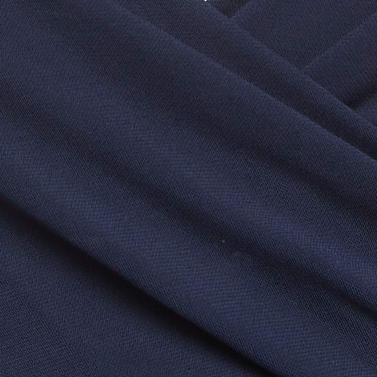 Pre Owned Elisabetta Franchi Navy Blue Embroidered Jersey Bodysuit M