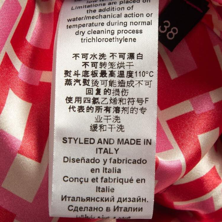Pre Owned Elisabetta Franchi Pink Crinkle Wool Midi Skirt S