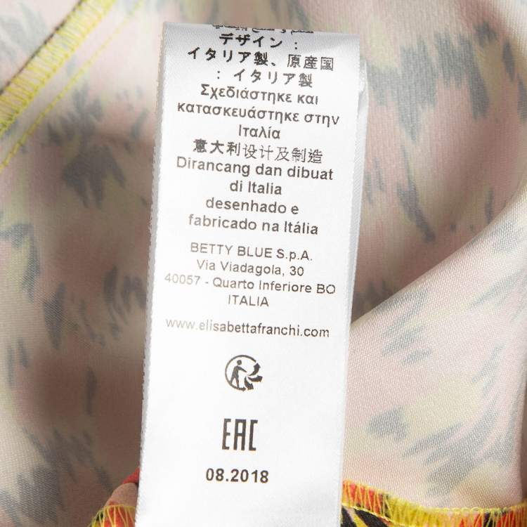 Pre Owned Elisabetta Franchi Multicolor Crepe Detailed Waist Wrap Mini Dress M