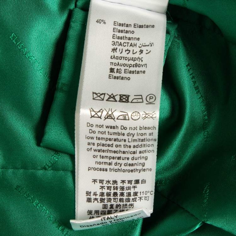 Pre Owned Elisabetta Franchi Green Crepe Single Breasted Blazer L
