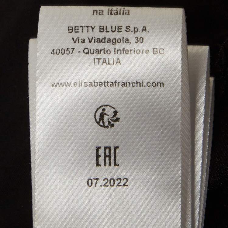 Pre Owned Elisabetta Franchi Black Beaded Jersey Sem Sheer Bodysuit M