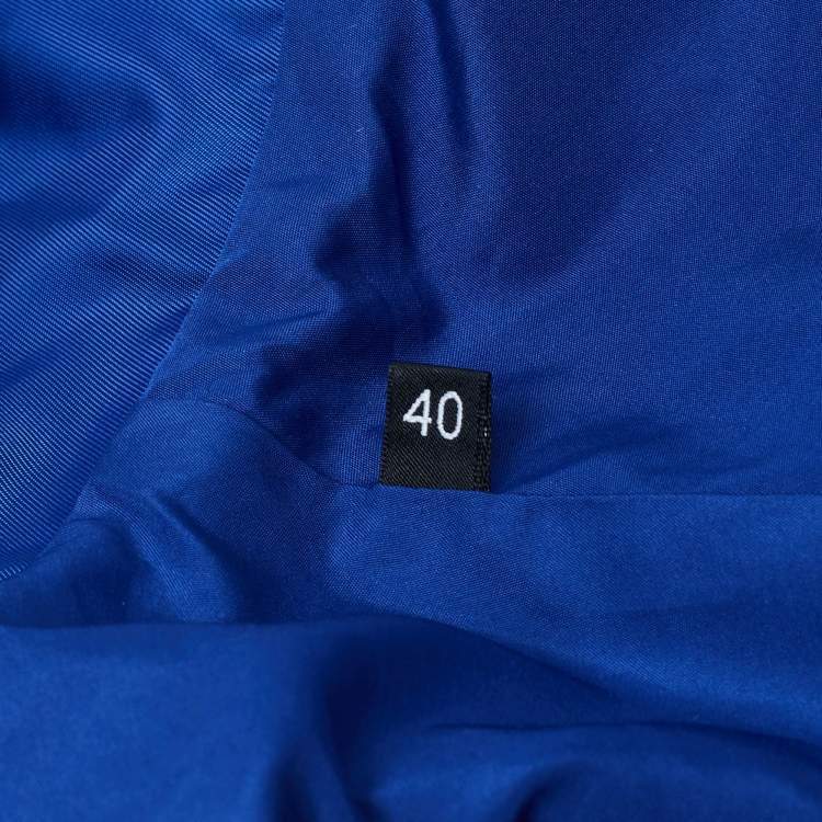 Pre Owned Elisabetta Franchi Blue Nylon Windbreaker Jacket S