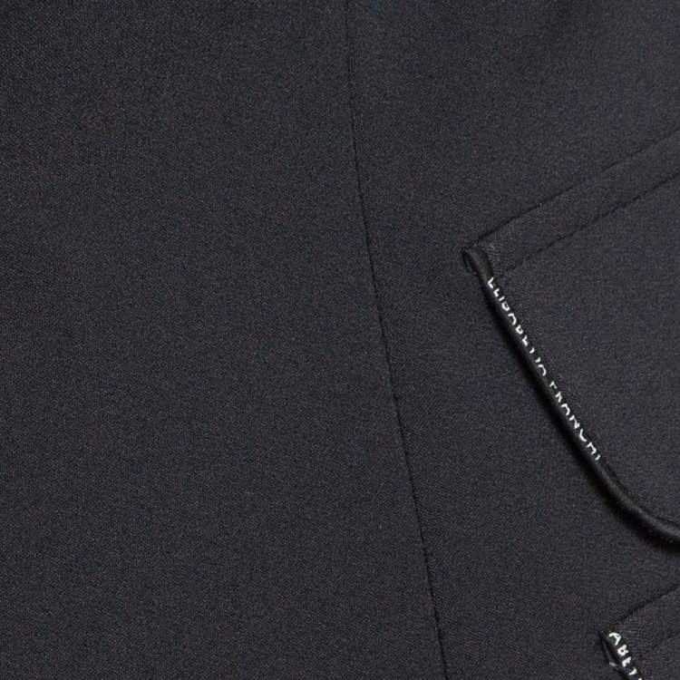 Pre Owned Elisabetta Franchi Navy Blue Crepe Single Breasted Blazer M