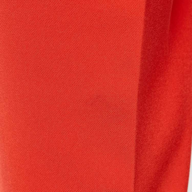 Pre Owned Elisabetta Franchi Orange Crepe Lace Trimmed Jumpsuit XL