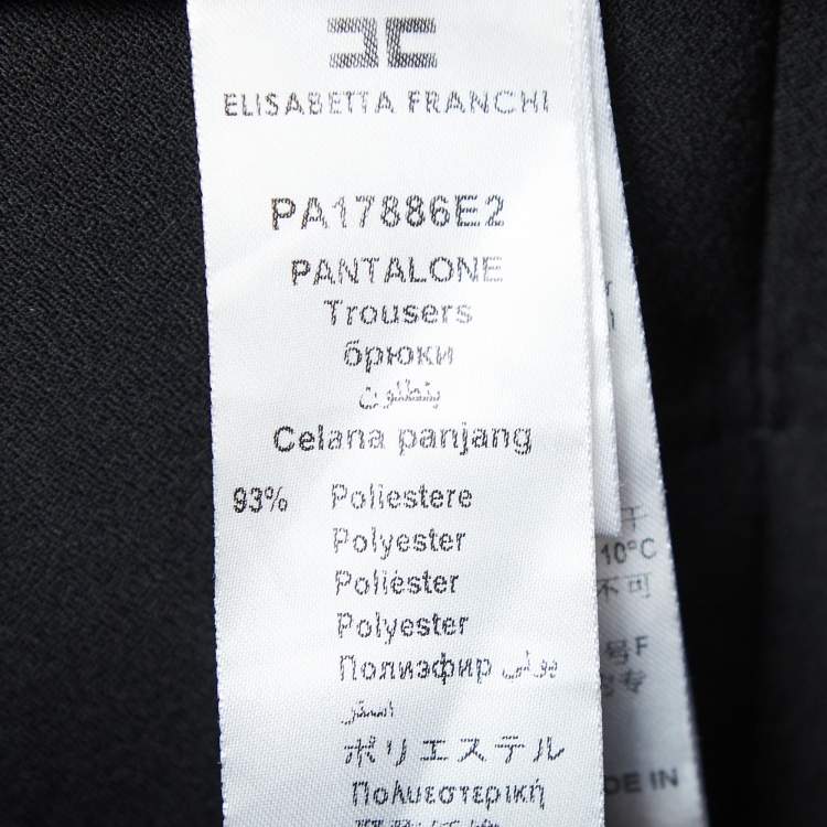 Pre Owned Elisabetta Franchi Black Stretch Crepe Flared Trousers L