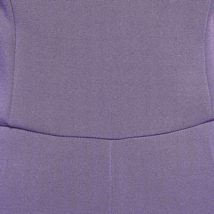 Pre Owned Elisabetta Franchi Purple Stretch Crepe Sweetheart Neck Jumpsuit M
