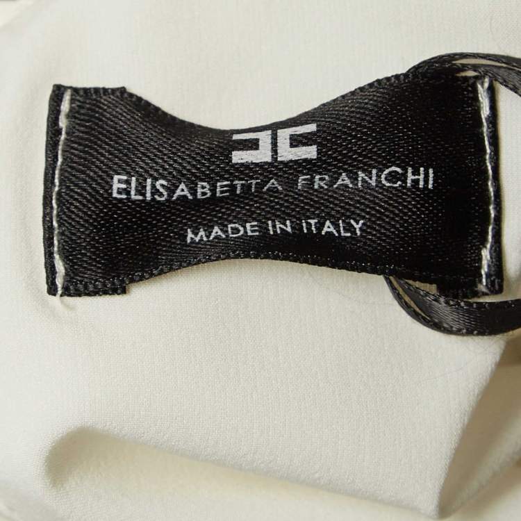 مملوكة مسبقًا Elisabetta Franchi Black/White Crepe Detachable Skirt Mini Dress M