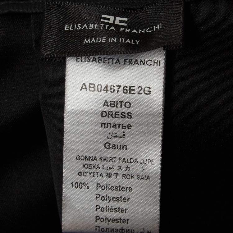 مملوكة مسبقًا Elisabetta Franchi Black/White Crepe Detachable Skirt Mini Dress M