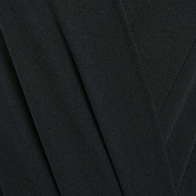 Pre Owned Elisabetta Franchi Black Crepe Shoulder Detail V-Neck Bodysuit M