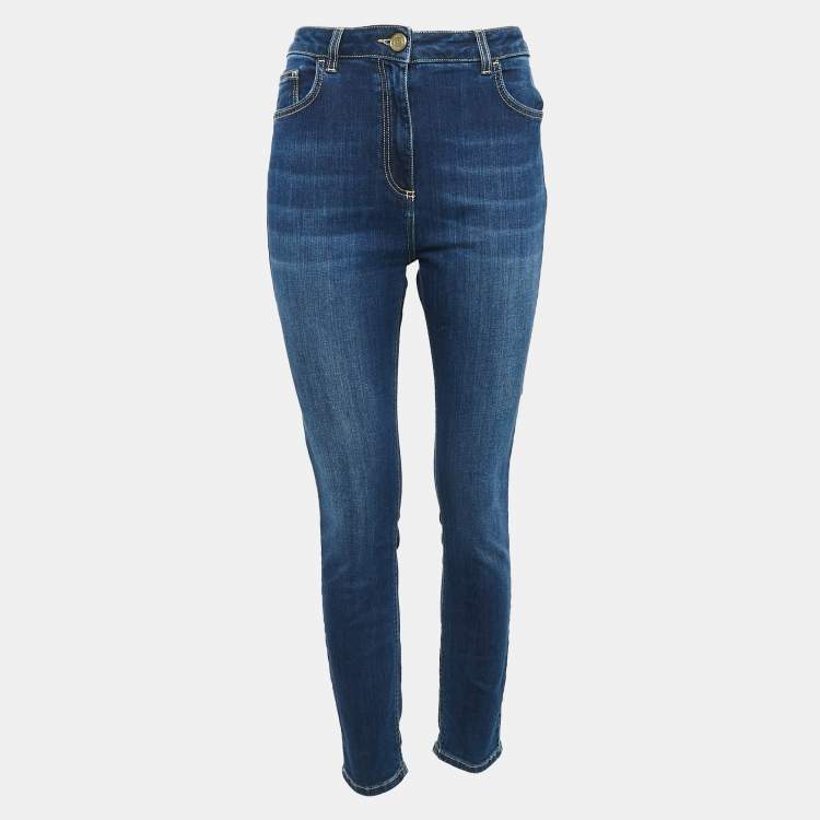 Pre Owned Elisabetta Franchi Blue Denim High Rise Jeans L Waist 31"