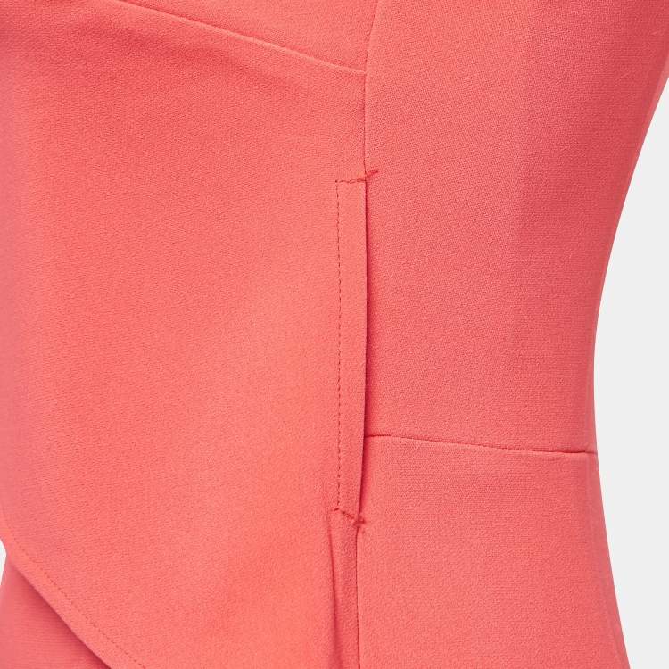 Pre Owned Elisabetta Franchi Red Crepe Sleeveless Mini Dress S