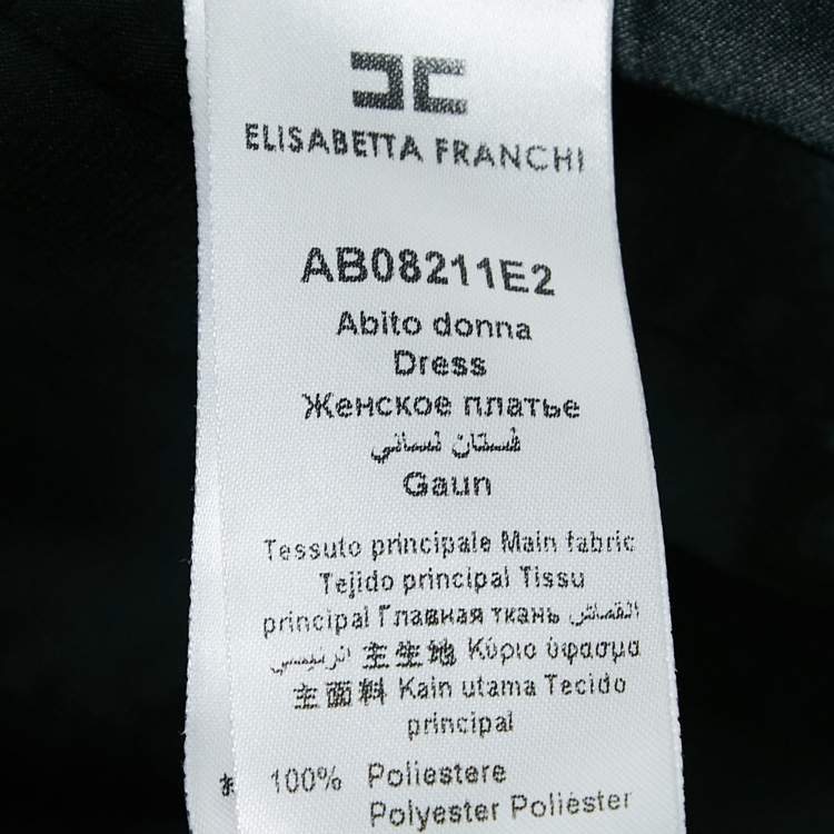 Pre Owned Elisabetta Franchi Black Crepe Double Breasted Blazer Dress S
