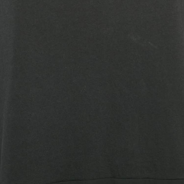 Pre Owned Elisabetta Franchi Black Chiffon and Jersey Lace-Up Detail Top S