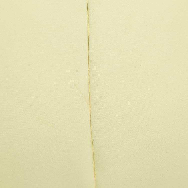 Pre Owned Elisabetta Franchi Yellow Crepe Scallop Detail Mini Skirt M