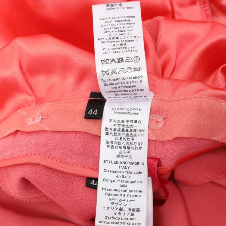Pre Owned Elisabetta Franchi Coral Pink Polyester Belted Jumpsuit M