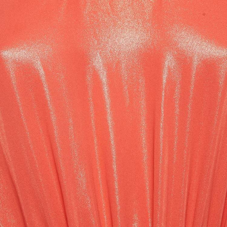 Pre Owned Elisabetta Franchi Lamé and Jersey One Shoulder Bodysuit S