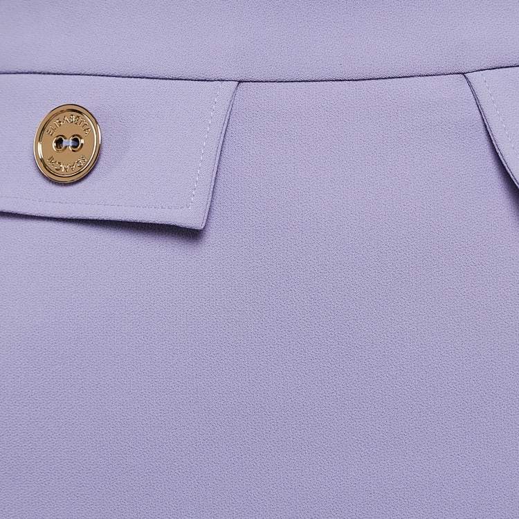 Pre Owned Elisabetta Franchi Purple Georgette Flounce Mini Skirt S