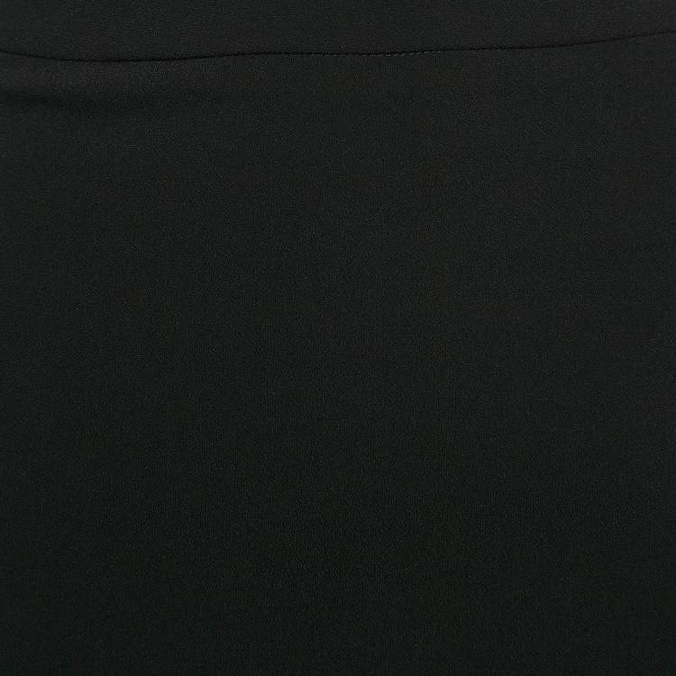 Pre Owned Elisabetta Franchi Black Organza Ruffled Crepe Mini Skirt S