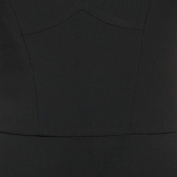 Pre Owned Elisabetta Franchi Black Stretch Crepe Sheath Dress S