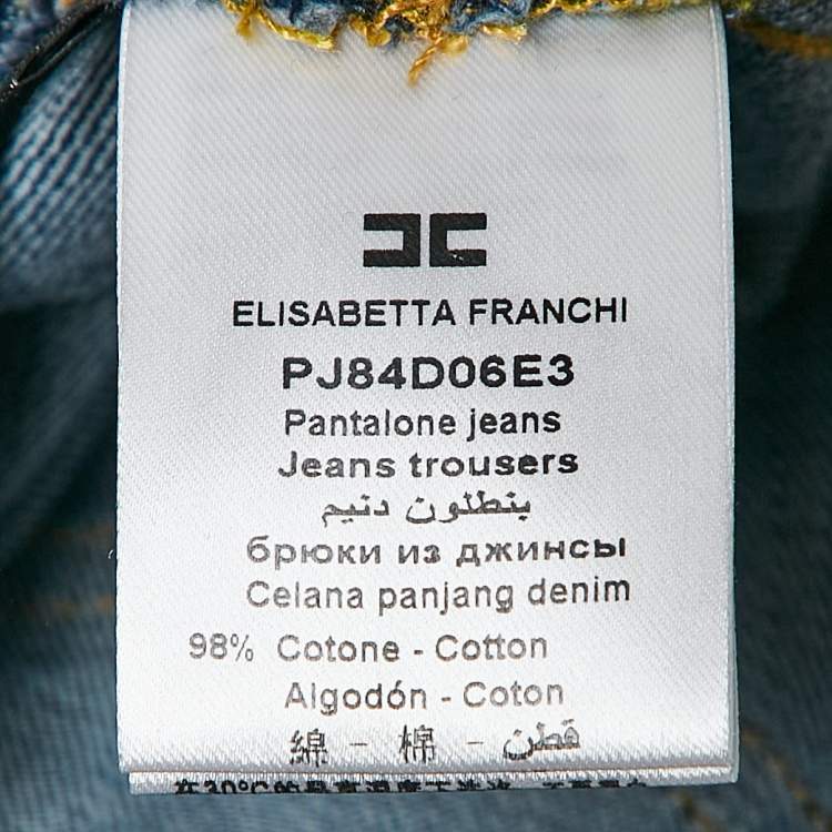 Pre Owned Elisabetta Franchi Blue Denim High-Rise Skinny Jeans S Waist 27"