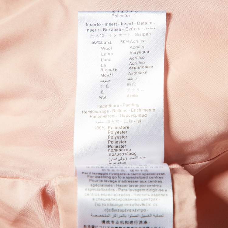 Pre Owned Elisabetta Franchi Peach/Orange Zip-Up Puffer Jacket S