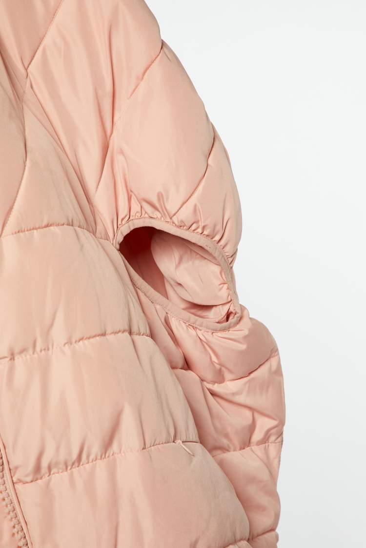 Pre Owned Elisabetta Franchi Peach/Orange Zip-Up Puffer Jacket S