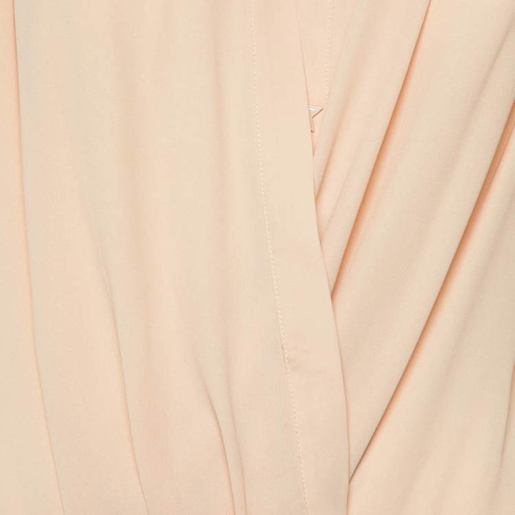 Pre Owned Elisabetta Franchi Peach Orange Georgette Bodysuit S