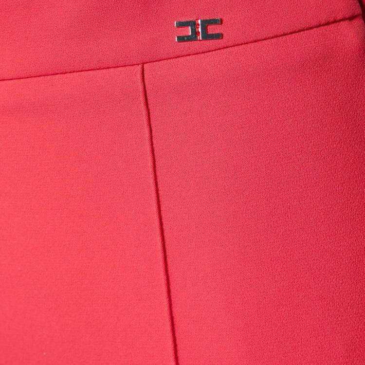 Pre Owned Elisabetta Franchi Fuchsia Pink Georgette Belted Pants Suit M