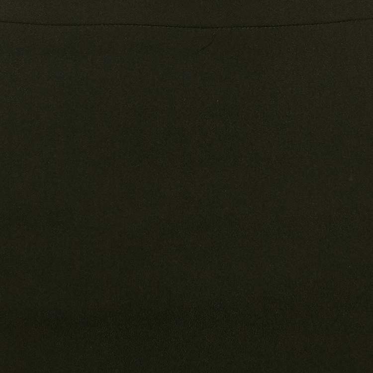 Pre Owned Elisabetta Franchi Black Organza Trim Crepe Ruffled Mini Skirt S