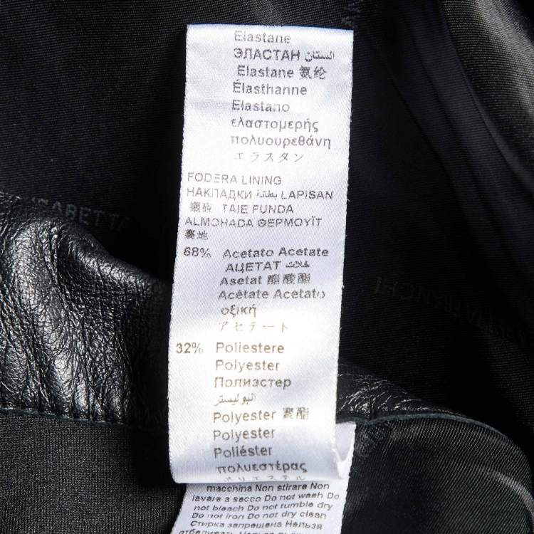 Pre Owned Elisabetta Franchi Gold Black Leather & Jersey Pencil Skirt M