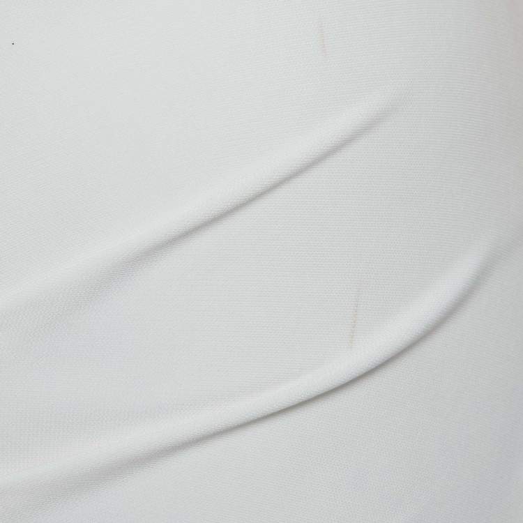 مملوكة مسبقًا Elisabetta Franchi White Jersey Cut-Out Detail Ruched Mini Dress M