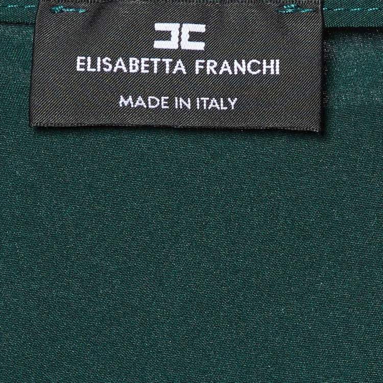 Pre Owned Elisabetta Franchi Green Bodysuit & Lurex Trousers Set L