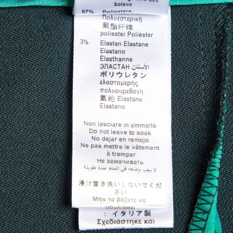 Pre Owned Elisabetta Franchi Green Bodysuit & Lurex Trousers Set L