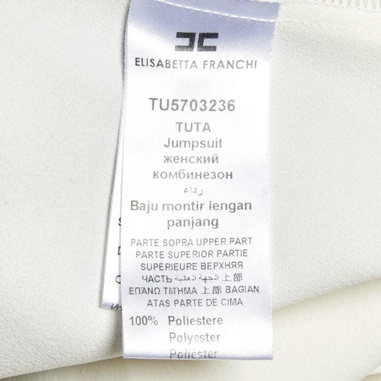 Pre Owned Elisabetta Franchi Monochrome Crepe Pleated Jumpsuit XL